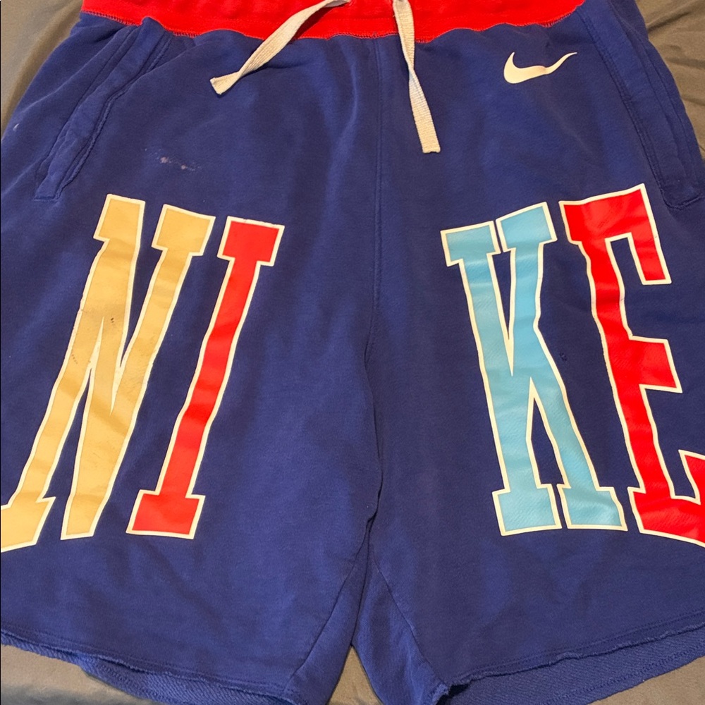 Nike Blue and Red Athletic Shorts
